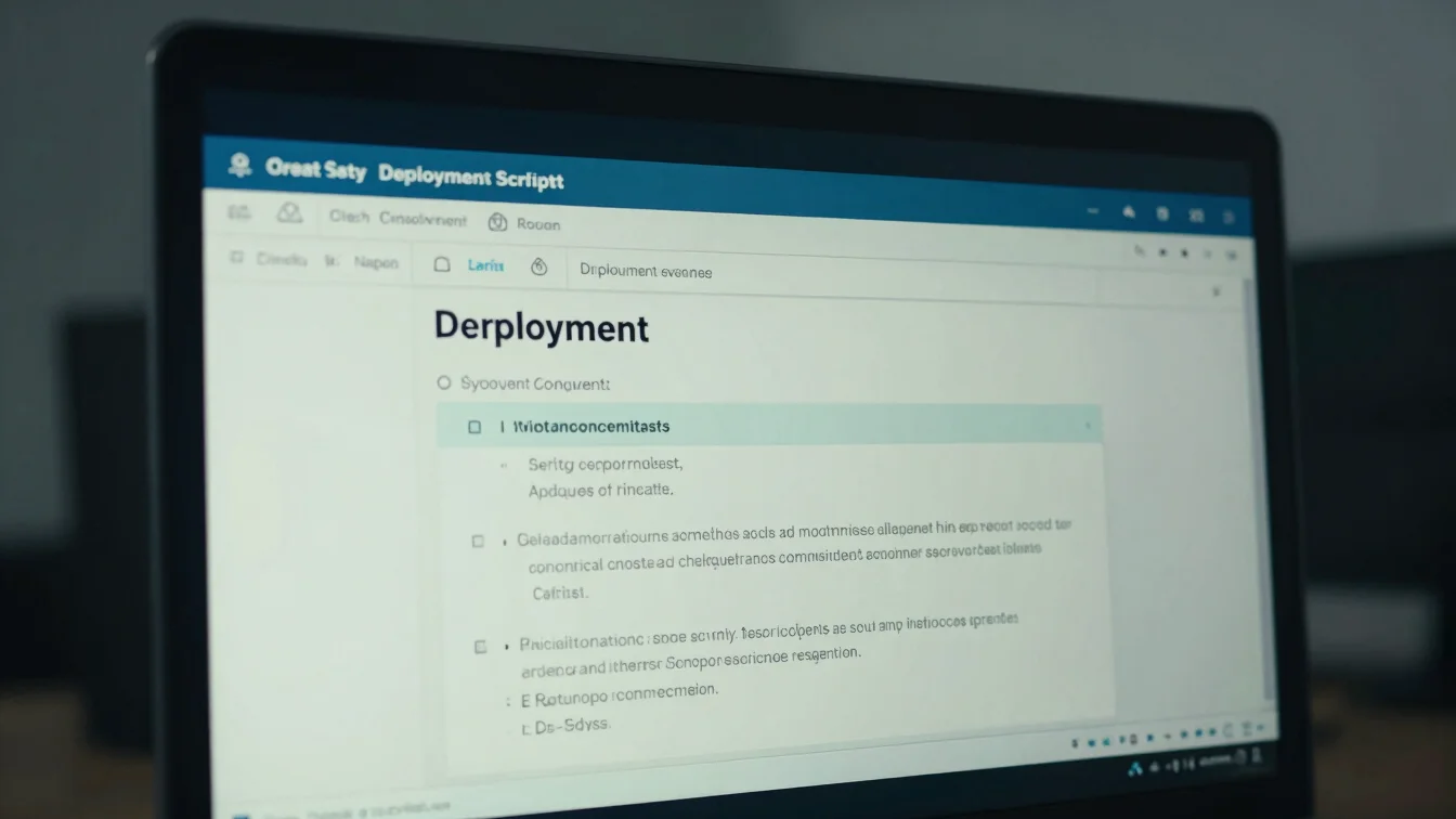 Clean close-up of a terminal window showing a deployment script,